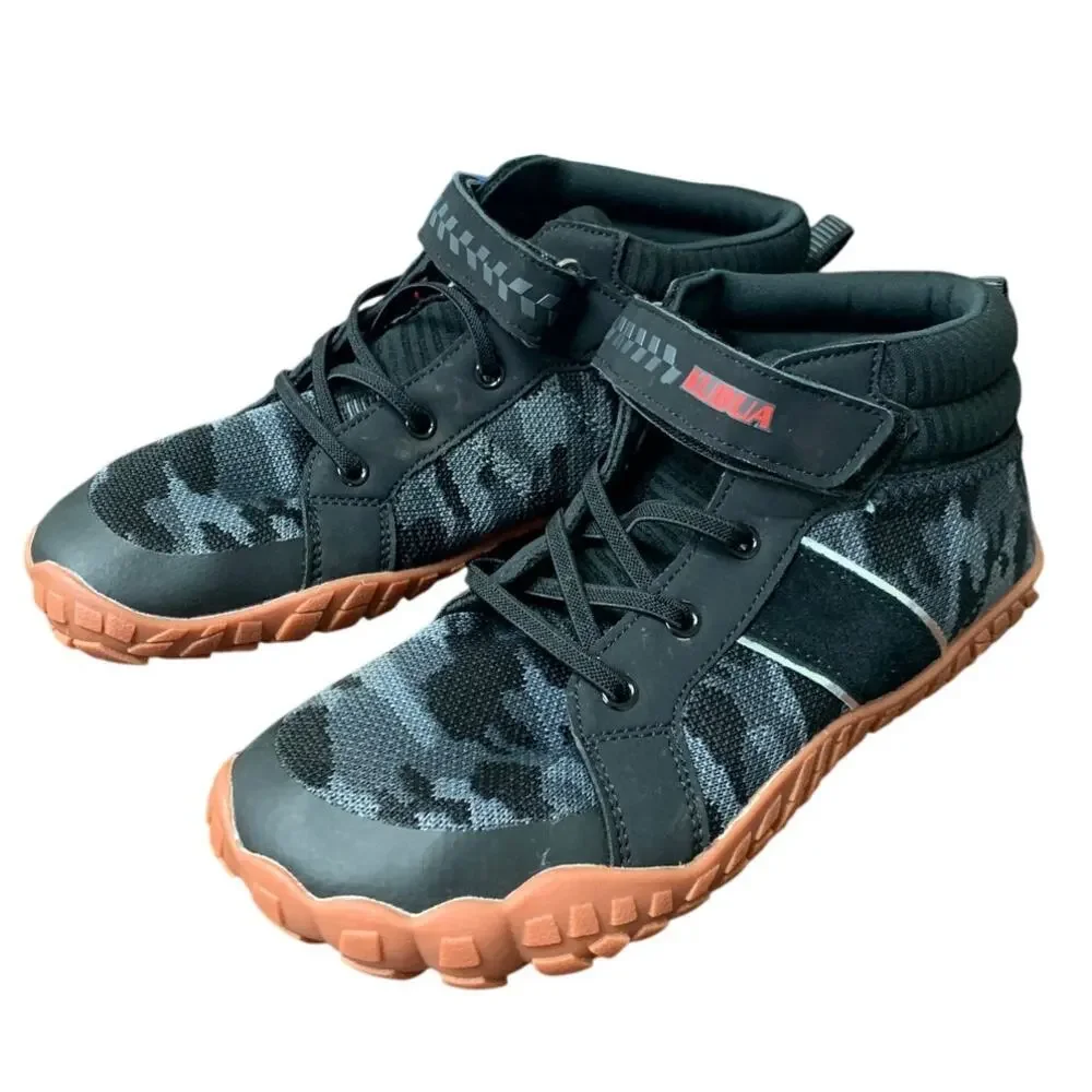 Kubua Boys 6 Black Camo High Top Barefoot Minimalist Sneaker Lightweight Shoes